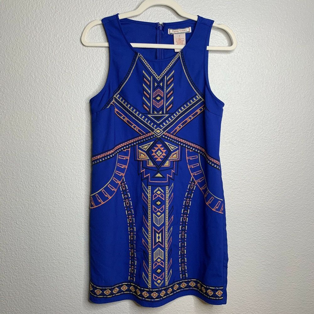 FLYING TOMATO SMALL Embroidered Dress Blue